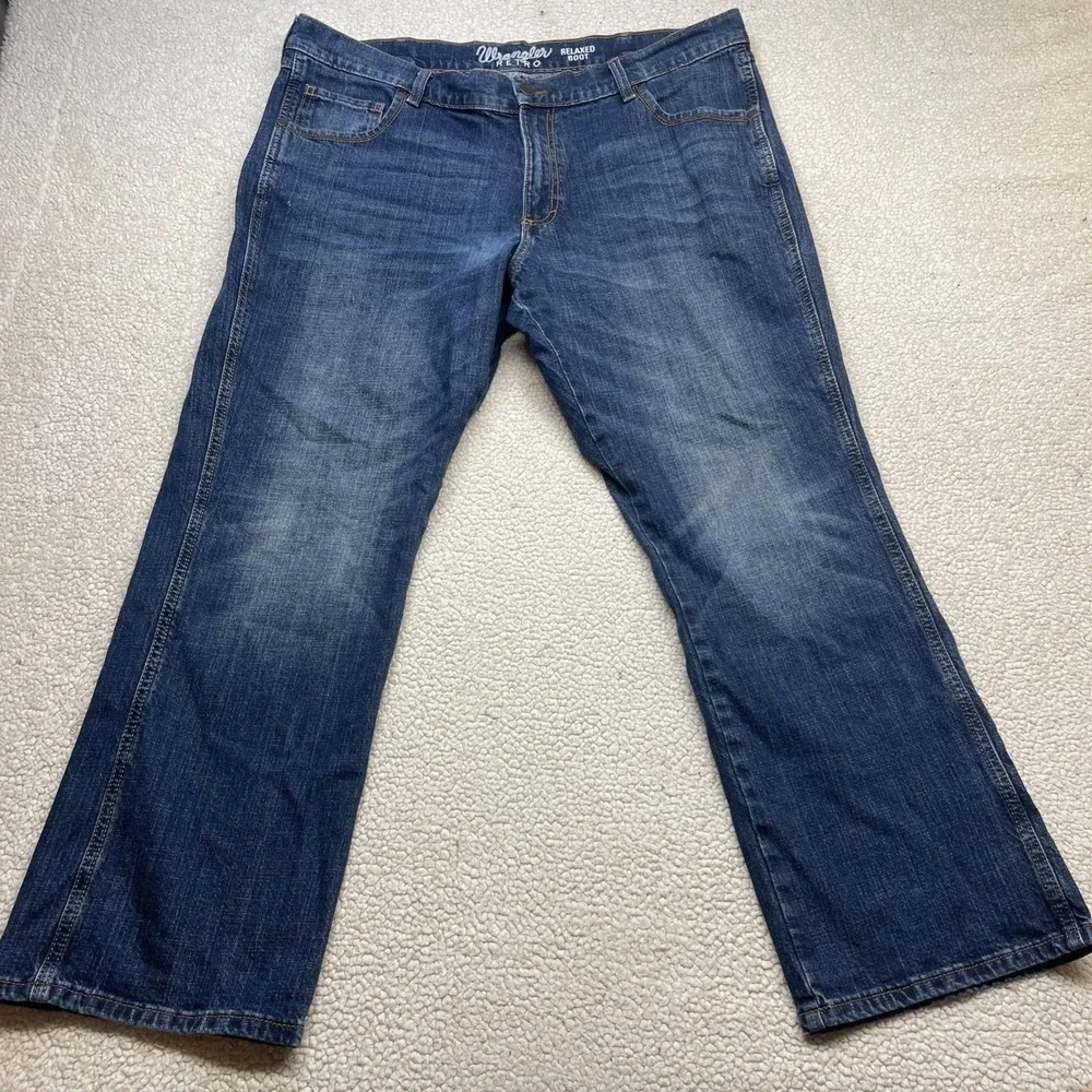 Wrangler Jeans Mens 41x30 Blue Retro Relaxed Boot Medium Wash Denim WRT20RT